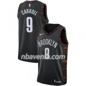 Camiseta Hombre Brooklyn Nets DeMarre Carroll 9 2018-19 Nike City Edition Negro Swingman